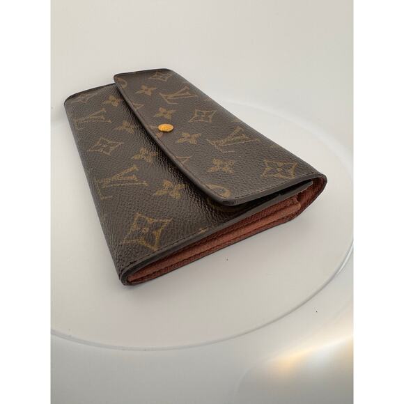 Louis Vuitton Monogram Canvas Sarah Long Wallet with Gold Snap & Chain - Picture 8 of 8